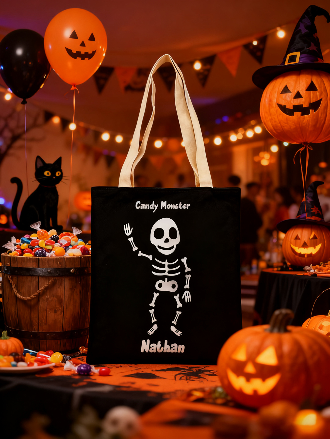 Custom Halloween Skeleton Candy Bag